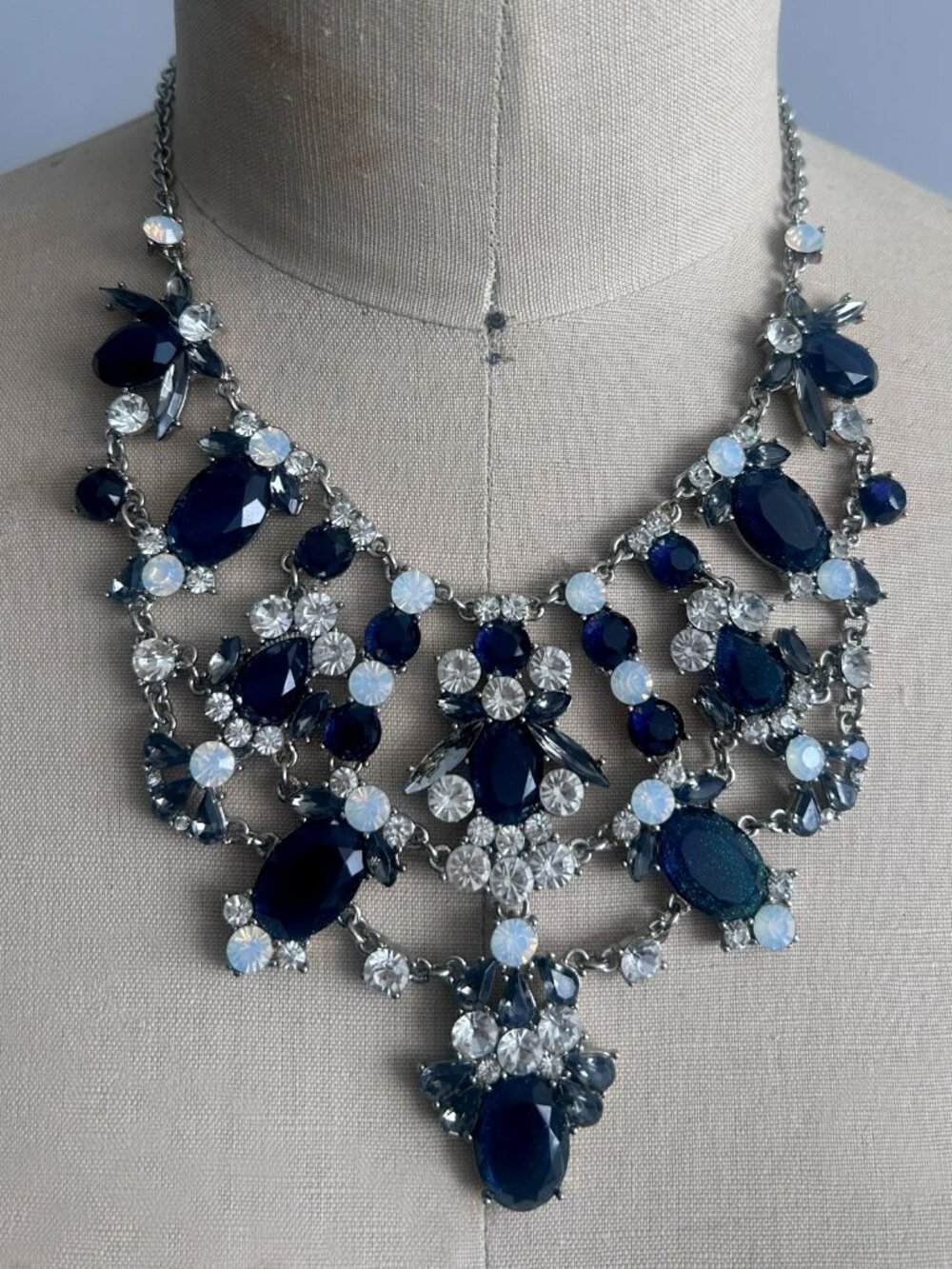 Rhinestone Chandelier Statement Fashion Necklace